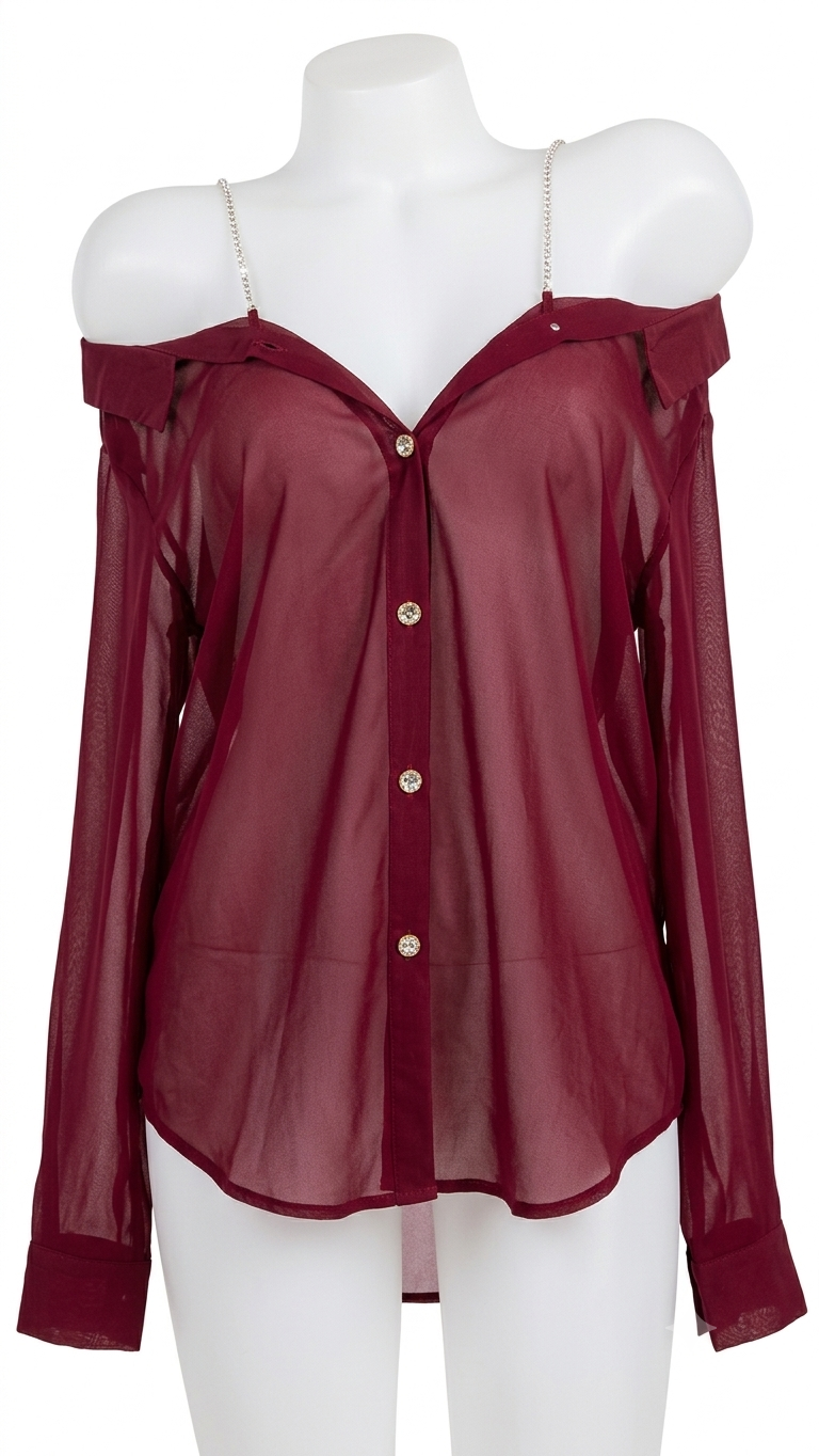 3 Peice Chain Shoulder Shirt Nighty