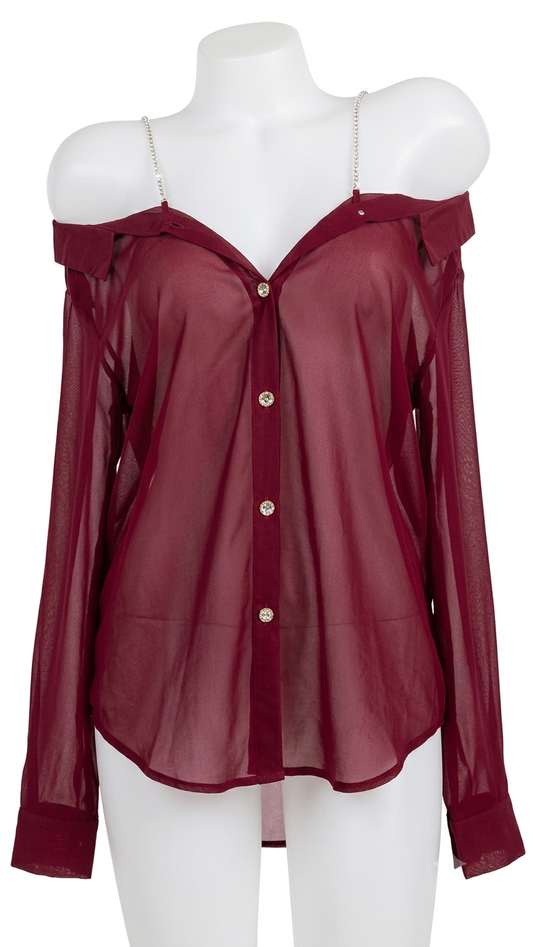 3 Peice Chain Shoulder Shirt Nighty