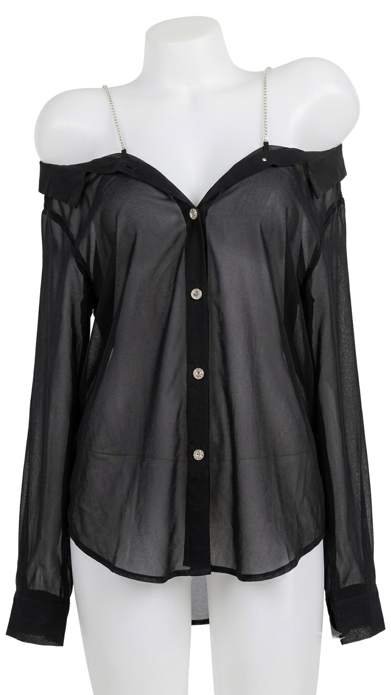 3 Peice Chain Shoulder Shirt Nighty