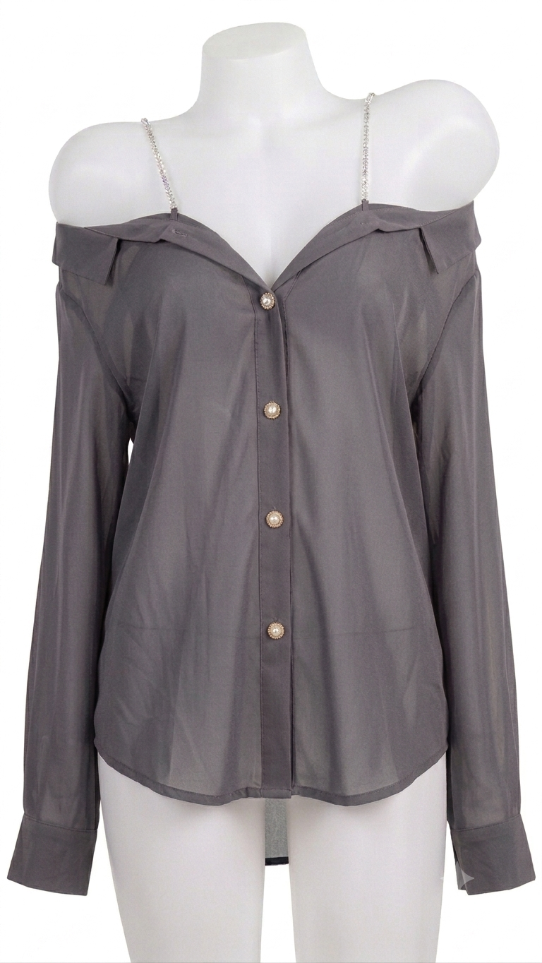 3 Peice Chain Shoulder Shirt Nighty