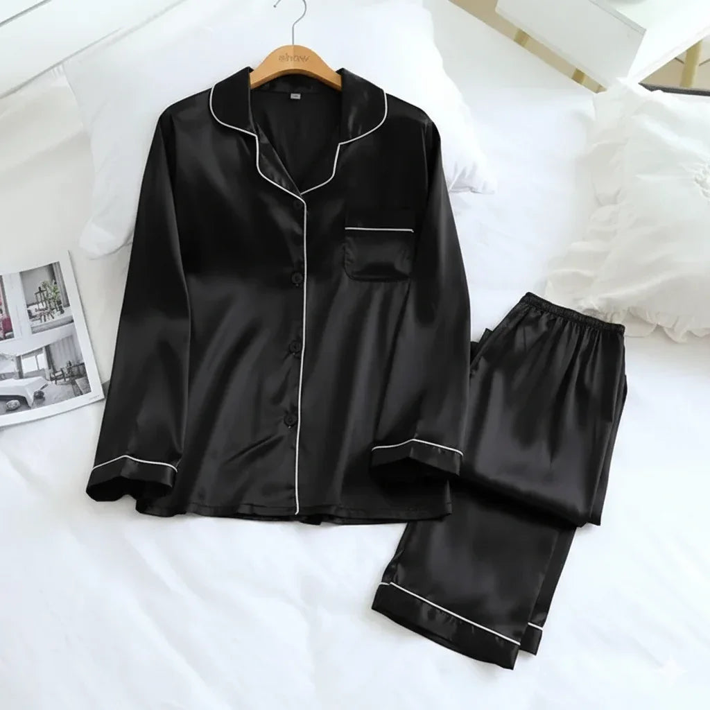 Luxury Soft Silk Pajama Set | Button-Up Nightwear for Men & Women | 4 Premium Colours